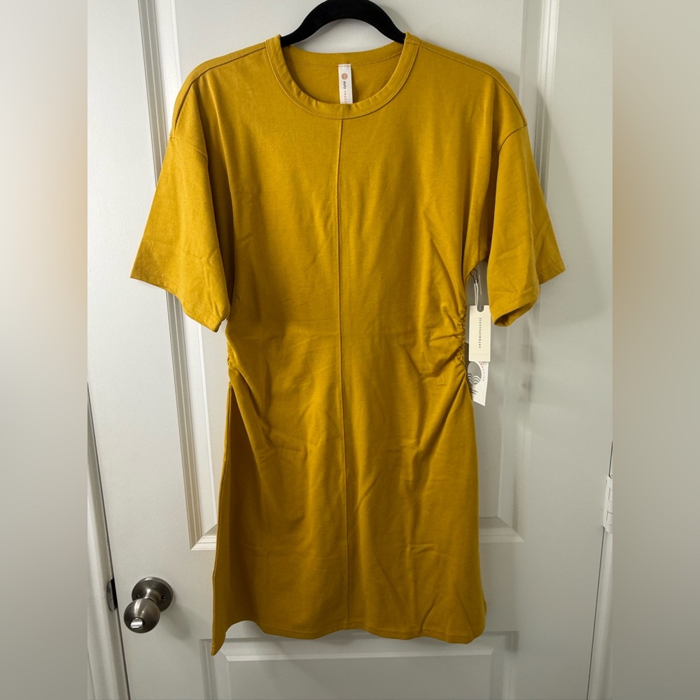 Anthropologie Mustard Yellow Short Sleeve Shift Dress - Picture 7 of 13